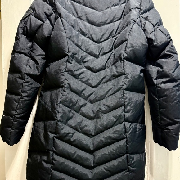 Eddie Bauer Down Parka Coat Womens Medium Black Long Puffer Quilted Full Zip - Picture 2 of 6